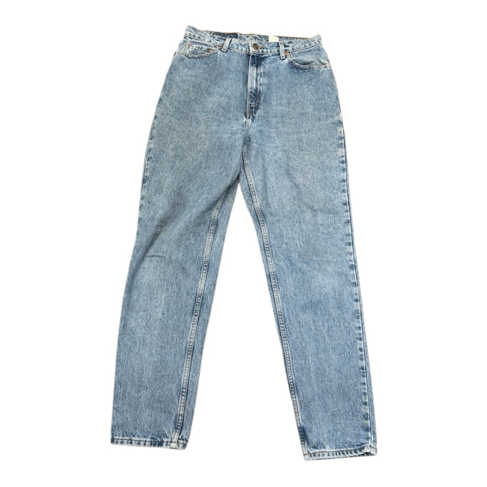 Levis 521 Tapered Leg Fit Jeans Womens Size 14 Long No Stretch Denim Blue USA